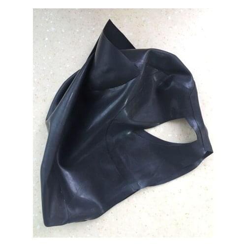 Crazy club_Latex Fetish Black Latex Cat Mask Fetish Natrual Rubber Party Hood Cosplay Catwomen Custom Size Zentai Mask Hot Sale