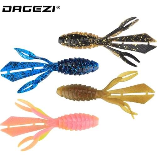DAGEZI 4pcs/lot Soft Fishing Lure Pesca Artificial Bait 12.5cm/14g Crazy Flapper Carp Soft Baits for Fly fishing Fishing Tackle