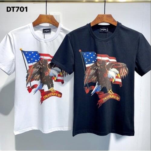 T-shirt con stampa grafica originale Dsquared2-Men, camicia gangster, punk DT701