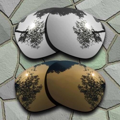 Chrome&Bronze Copper Sunglasses Polarized Replacement Lenses for Oakley Garage Rock