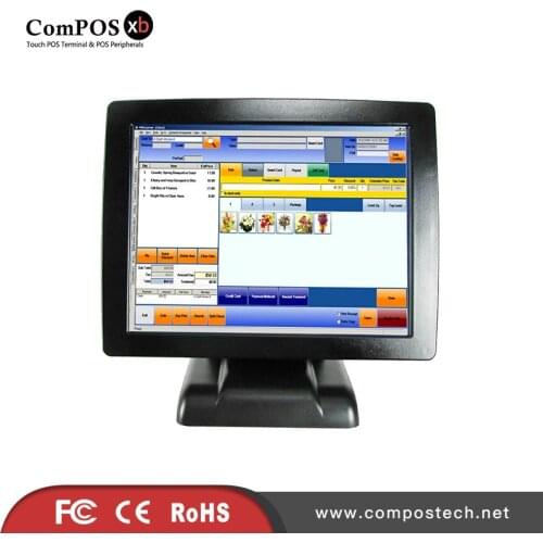 China store restuarant epos system 15 inch touch all in one pos system cash register with customer display