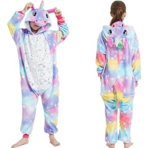 New Overalls for Children Winter Jumpsuit Kids Unicorn Onesies Adult Flannel Homewear Baby Boy Sleepwear Girl Hooded Costume