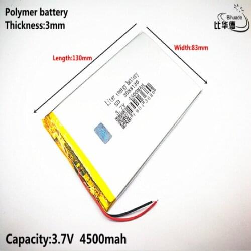Liter energy battery 3.7V,4500mAH 3083130 Polymer lithium ion / Li-ion battery for tablet pc 7 inch 8 inch 9inch,mp3,mp4