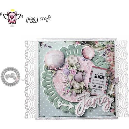 Piggy Craft metal cutting dies cut die mold Letter lace garland frame Scrapbook paper craft knife mould blade punch stencils die