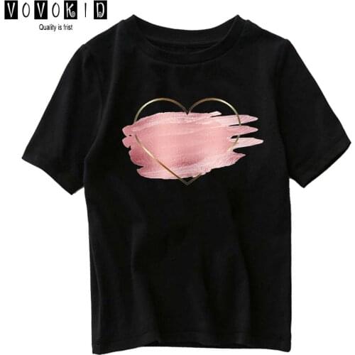 Cartoon Sweet Girls Funny Heart Streetwear T-shirt Chlidren Summer Top Little Girl Boy Cute Baby T Shirt Cartoon Shirt