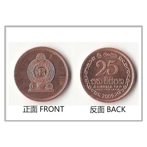 Sri Lanka 25 cents Coins Asia New Original Coin Unc Collectible Edition Real Rare Commemorative Random Year