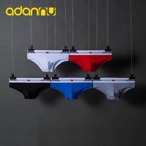 ADANNU Brand Sexy Men Briefs Cotton Men Underwear Breathable U Pouch Comfortable Underpants Gay Underwear Slip Homme Cueca Tanga