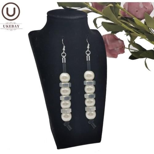 UKEBAY NEW Pearl Earrings Women Drop Earring Statement Earrings Handmade Rubber Jewelry Original Design Ear Accessories Wedding