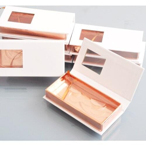 Wholesale Lash Boxes Packaging Eyelash Box Custom Faux Cils 25mm Mink Eyelashes Package White Rectangle Case Makeup Gift Vendor