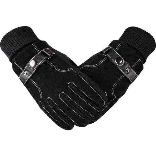 Gloves Mens Cycling Motorcycle Cold-Proof Warm Winter Thickened Velvet Padded Warm