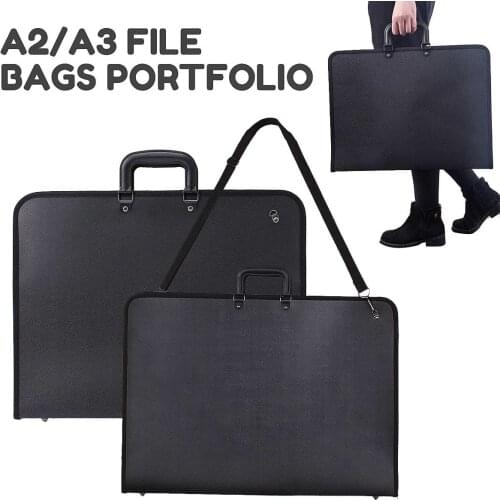 Portable A2 A3 Vinyl Artist Portfolio Drawing Storage File Bags Folder Waterproof Document Carry Case Painting Board Bag