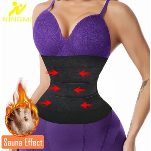 NINGMI Hot Neoprene Waist Trainer Belt Women Back Support Sauna Sweat Strap Slimming Body Shaper Weight Loss Trimmer Girdle
