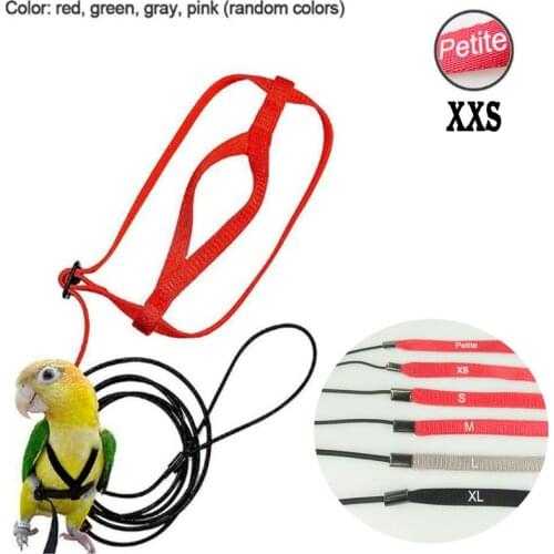 Adjustable Parrots Bird Harness Leash Anti-Bite Training Rope Outdoor Flying Harness Leash
