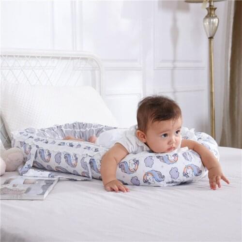 85*50*10cm unicorn Cartoon cotton Folding Baby Nest Bed baby Crib Portable Removable and Washable Crib Bionic Children Home Bed