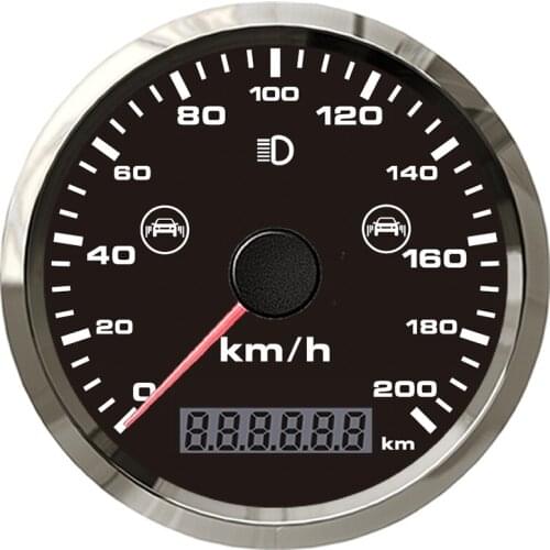 New GPS Speedometer with Blind Spot Detection Alarm High Beam Total trip Meter 0-200 km/h MPH Speedometer 85mm Universal