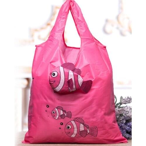 Cute Cartoon fish Shopping Bag Travel Reusable Foldable Handbag Grocery Tote Storage Home Storage Bags LX9111