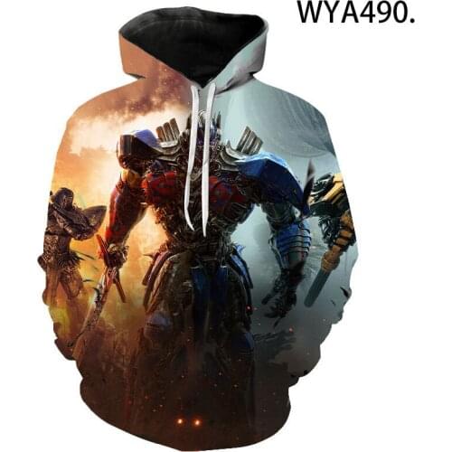 Spring Autumn New 3D Print Transformers Optimus Prime Hoodies Men Women Children Sweatshirts Streetwear Casual Boy Girl Kids