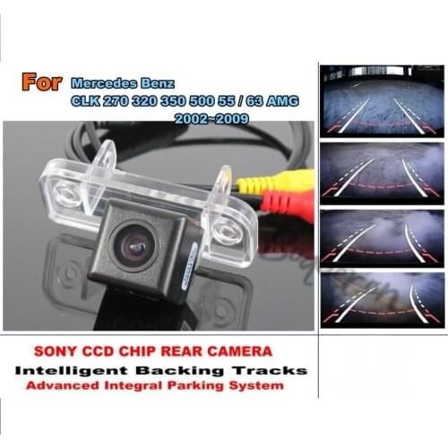 Smart Tracks Chip Camera HD CCD Intelligent Dynamic Rear View Camera For Mercedes Benz CLK 270 320 350 500 55 63 2002~2009