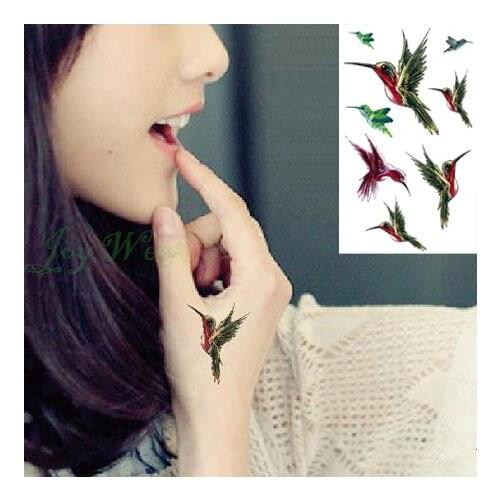 Waterproof Temporary Tattoo Sticker fly birds tattoo Kingfisher Hummingbird tatto stickers flash tatoo fake tattoos for girl
