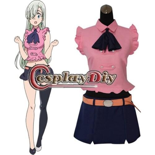 CosplayDiy Womens Dress The Seven Deadly Sins Elizabeth Liones Uniform Dress Skirt Costume Cosplay
