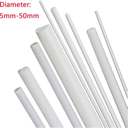 1pcs Diameter 6mm-50mm PTFE Stick Polyte trafluoroetylene Rod Polytef PTFE Bar Solid Rod