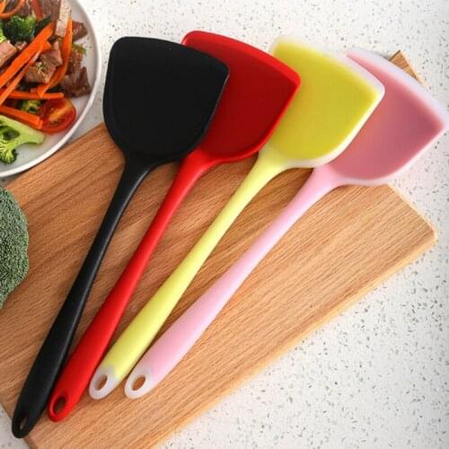 1pc Portable Kitchen Spatula Silicone Non-stick Pot Shovel Cookware Suspended Chinese Style Cooking Fryers Kitchen Cooking Tools