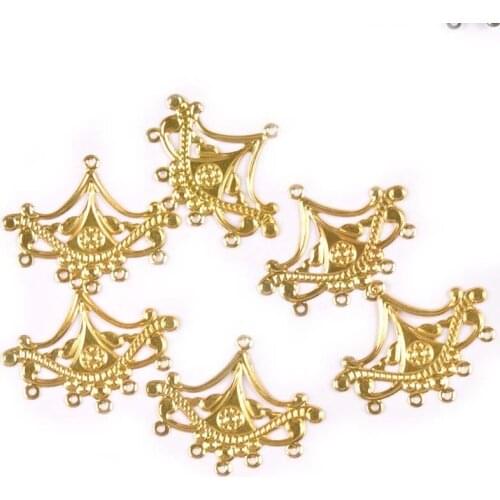 10Pcs/set Gold Silver Flower Filigree Wraps Connectors Metal Crafts For DIY Findings Jewelry Making Handicraft Scrapbook yk0766