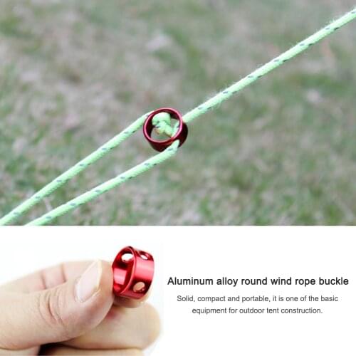 10pcs Camping Tent Windproof Cord Fixing Ring Tensioners Outdoor Portable Adjustable Canopy Tarp Rope Buckle Ferrule Rings