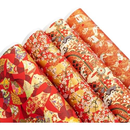 3pcs Japanese Style Wrapping Paper Hand Diy Gift Wrapping Paper Sakura Fan Carp Printing Paper Home Desk Decorative Book Cover