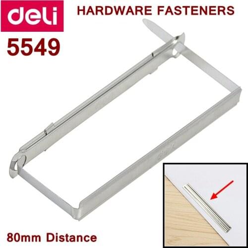 50PCS/LOT Deli 5549 Office documents 2-HOLE Paper fasteners 80mm hole distance hardware fasteners steel Documents fasteners
