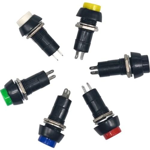 6 color 5pcs PBS-11 12mm Self-locking/self-reset 250V 3A Push Button Switch Metal Tactile Micro Interruptor Bouton Poussoir