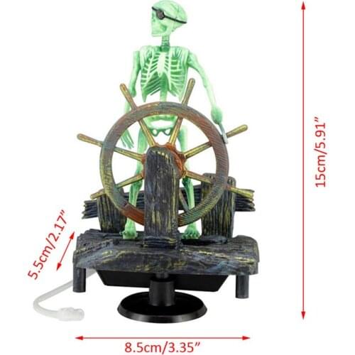 Action-Aquarium Ornament Skeleton Pirate Captain Fish Tank Decoration Landscape