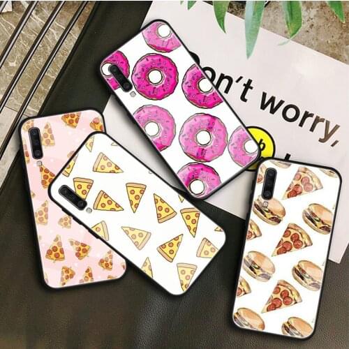 Fries Donuts Pizza Tempered Glass Case For Samsung Galaxy A 10S 10E 20S 20E 30S 40 50S 60 70 80 90 6 7 8 Shell