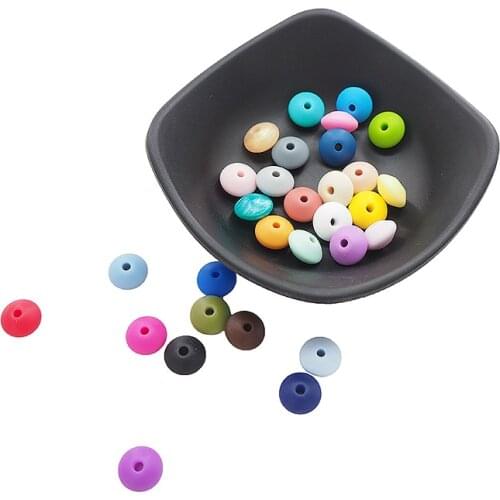 Chenkai 100PCS Silicone Abacus Teether Beads Baby Teething Bead Food Grade For DIY Baby Soomthing Pacifier Clip Chains Nurse Gif