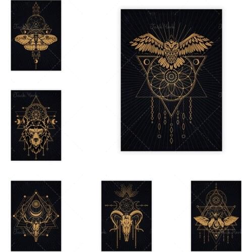 Home decor Shaman Goat Skull poster print picture canvas painting nordic wall art life decoration