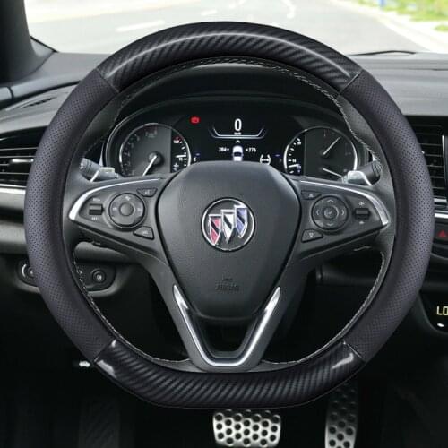 Breathable Car Carbon Fiber Steering Wheel Cover 38cm for Buick All Models Auto Interior Protective Accessories Car styling