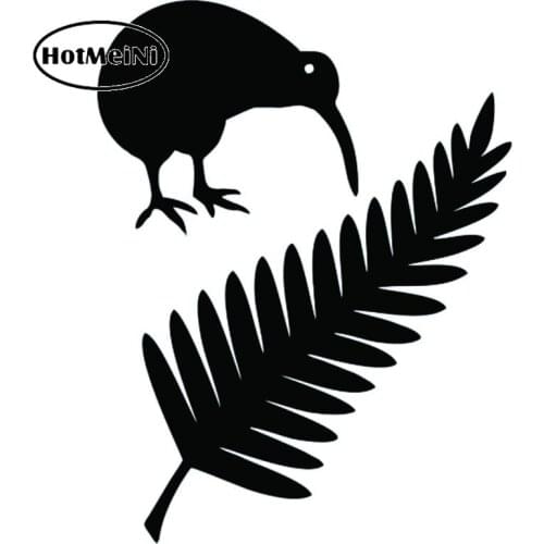 HotMeiNi 11*15CM Kiwi Bird And New Zealand Fern Cartoon Car Styling Motorcycle Stickers Black/Sliver Color Oem Car Sticker