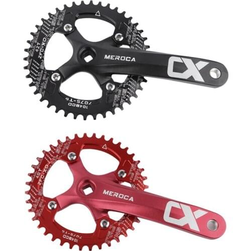 MEROCA Aluminum Alloy Bicycle Crank set 104BCD MTB Bike Crank Chainwheel 170mm 32/34/36/38/40/42T Black Red Bike Parts