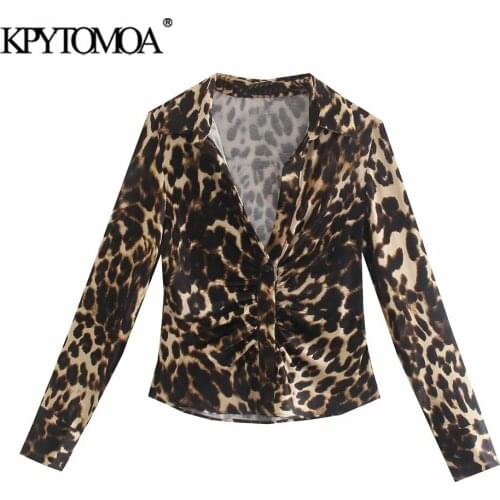 KPYTOMOA Leopard Blouses