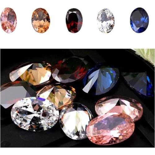 Swarovsky 10*14 Crystals Non Hotfix Flat Back Rhinestone Strass For Nail Art Jewelry Glittler Glass Strass Stones Stickers Nail