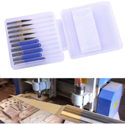 LETAOSK New 10pcs Tungsten Steel Titanium Coated Carbide PCB Engraving CNC Bit Router Tool 15 Degrees 0.1mm Accessories