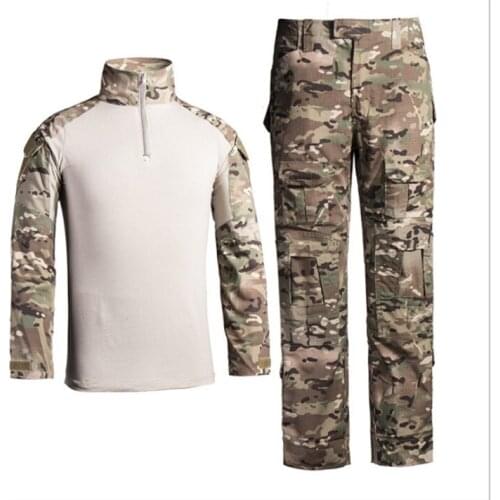 Male Outdoor Multicam Military Uniform Long Sleeve Shirt Cargo Pants Camouflage Suit Men Army Short Combat Clothe Set