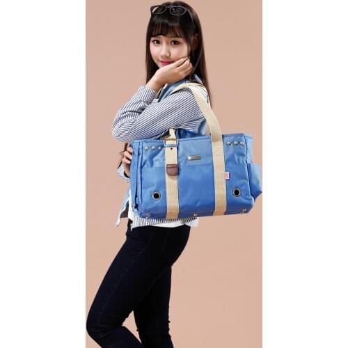 Soft Sided Pet Carrier Low Profile Travel Tote with Fleece Bedding Premium Zippers & Safety Clasps Under Seat Compatibility