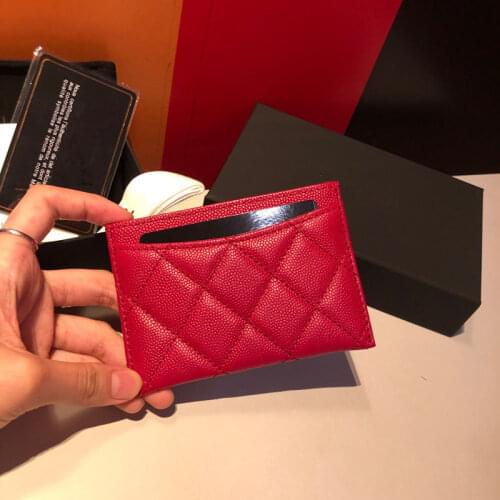 New high-end customized brand luxury womens card bag credit card clip cardholder change clip caviar cowhide production