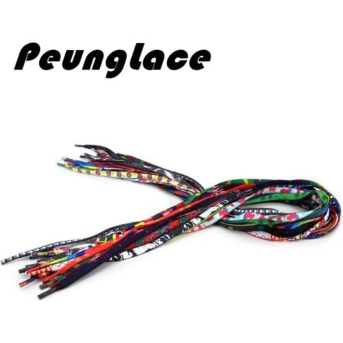 Quality PeungLace 500 Pairs/lot Most Popula 80cm Bracelet Printed Oval Shoelaces 16 Colors
