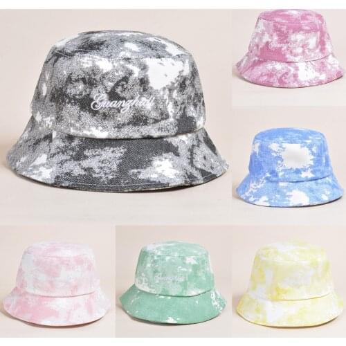 2021 Tie-Dye Hat Bucket Hat Unisex Bob Caps Hip Hop Men women Summer Panama Cap Beach Sun панама Fiaherman Caps UV Protection