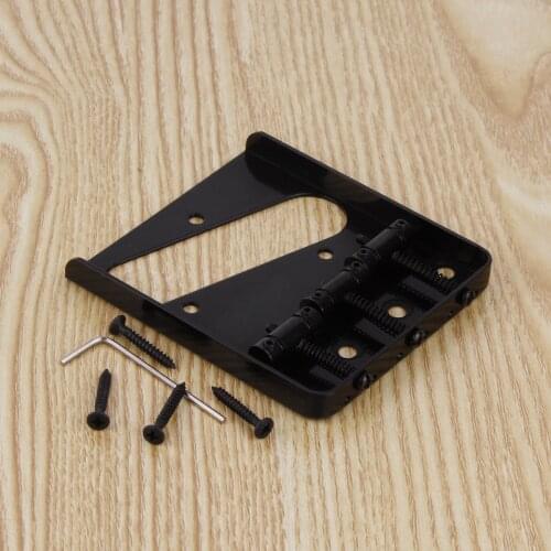 FLEOR Zinc Alloy Ashtray Guitar Fixed Bridge 3-Brass Saddle Guitar Bridge String Spacing 10.8mm for Guitar Parts