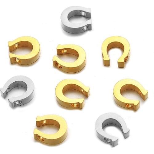 Stainless Steel 9*10mm 2 Holes Horseshoe Connection Pendant Bracelet DIY Accessories Wholesale 50pcs