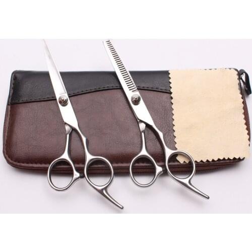 2Pcs 6.5" 18.5cm JP Stainless Customized Logo Barber Scissors Cutting Shears Thinning Scissors Professional Hair Scissors C1001