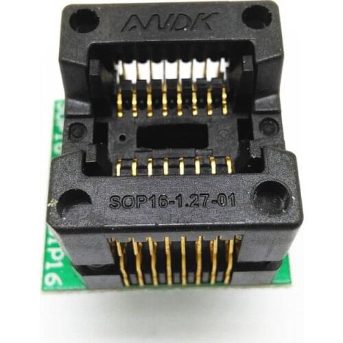 Burn-in Socket SOP16 to DIP16 Burn-in Socket 1.27 Spacing Gold-plated Double Contact Programming Socket